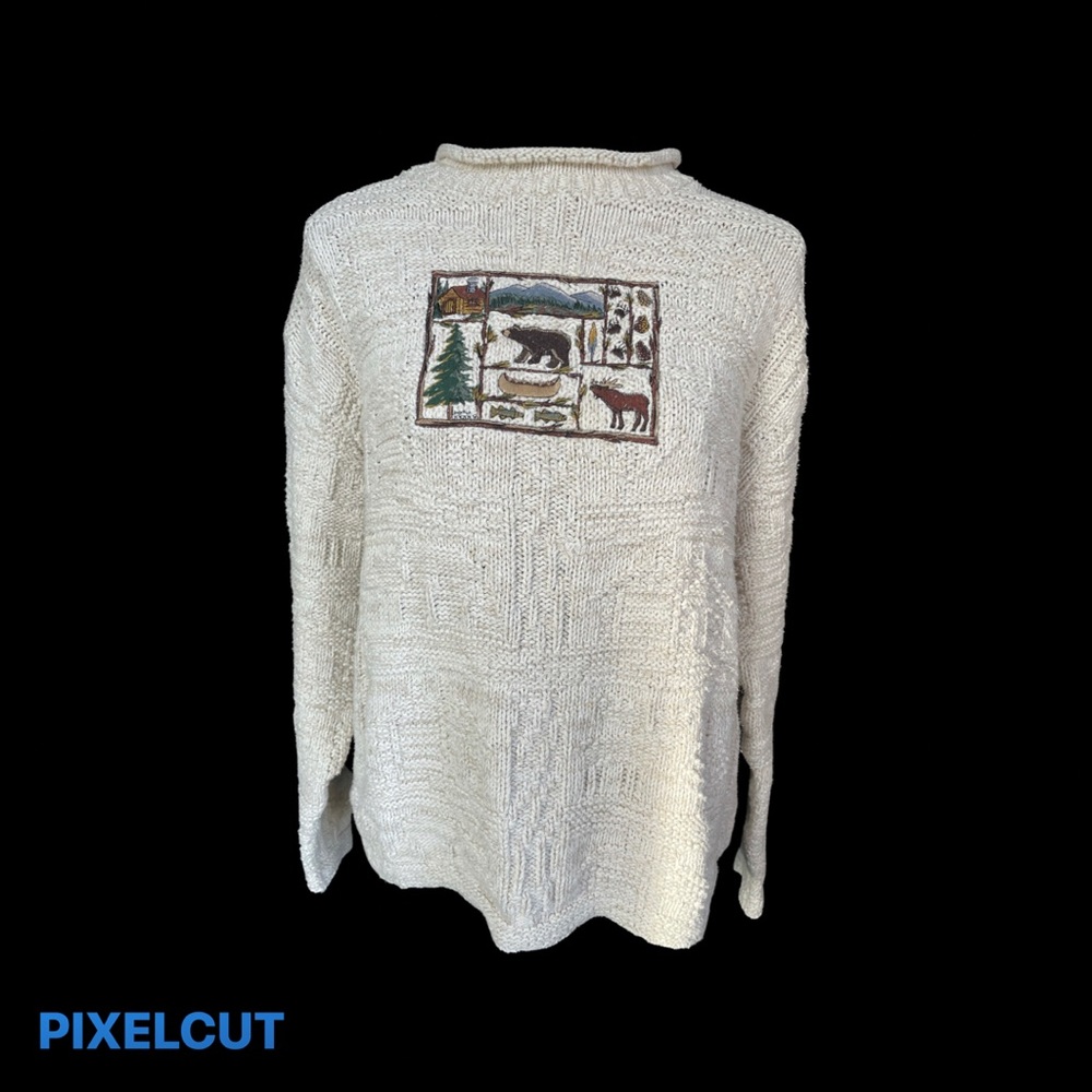 Flawless 80s Vintage Knit Shenandoah National Park Embroidered Sweater